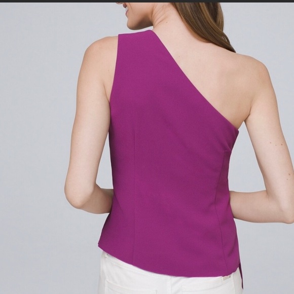 WHITE HOUSE BLACK MARKET NWT one shoulder blouse size 14 wedding guest - Picture 8 of 9